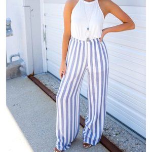 5 for $20! Fantastic Fawn made in USA size large loose pants blue white stripe